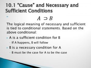 Sufficient condition Sufficient condition
