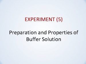 Property of buffer solution