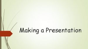 Making a Presentation Making a Presentation Good communication