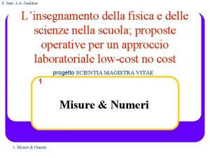 E Sassi LA Smaldone Linsegnamento della fisica e