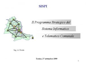 SISPI Il Programma Strategico del Sistema Informatico e