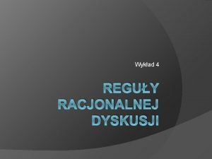 Reguły dyskusji