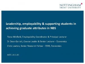 Leadership employability supporting students in achieving graduate attributes