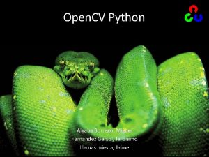 Open CV Python Algaba Borrego Miguel Fernndez Gersol