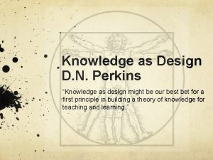 Knowledge as design