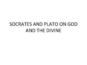 Plato on god