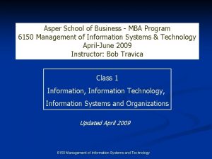 Asper School of Business MBA Program 6150 Management
