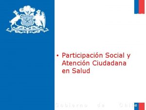 MINISTERIO DE SALU GABINETE MINISTERIAL Participacin Social y