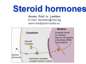 Steroid hormones Assoc Prof Iv Lambev Email itlambevmail
