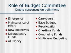 Budget committee definition