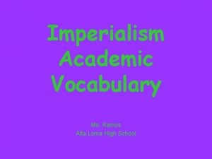 Imperialism vocabulary words