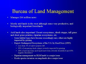 Bureau of Land Management Manages 264 million acres