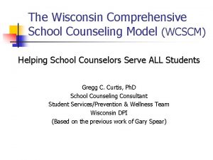 Wisconsin comprehensive school counseling model