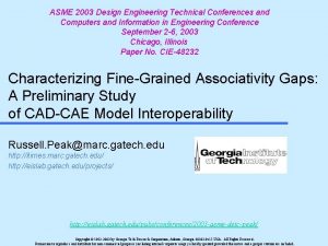 ASME 2003 Design Engineering Technical Conferences and Computers