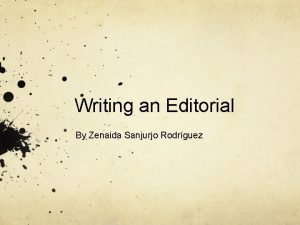Sample of editorial writing