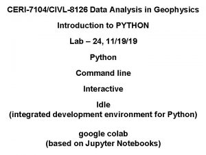 Python for geophysics