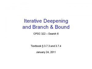 Iterative deepening search example