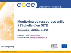 Enabling Grids for Escienc E Monitoring de ressources