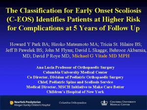 Early onset scoliosis classification