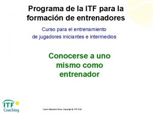Programa de la ITF para la formacin de