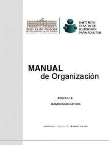 INSTITUTO ESTATAL DE EDUCACIN PARA ADULTOS MANUAL de