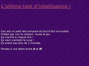 Test dintelligence