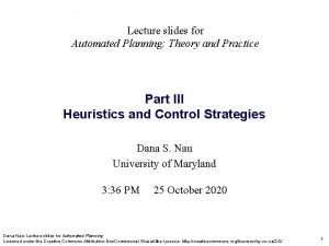 Automated planning theory and practice