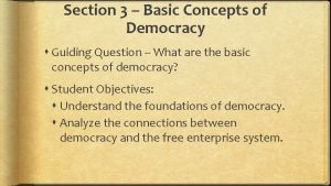 The basic concepts of democracy