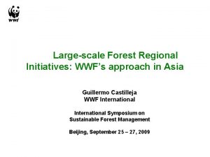Largescale Forest Regional Initiatives WWFs approach in Asia