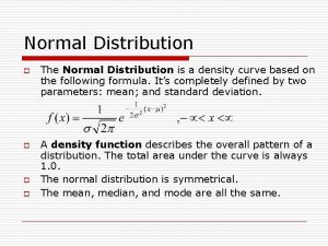 Formula for normal distribution