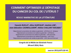 Cancer du col