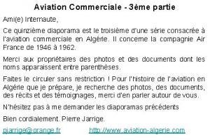 Aviation Commerciale 3me partie Amie Internaute Ce quinzime