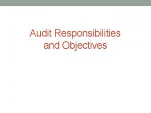 Balance related audit objectives