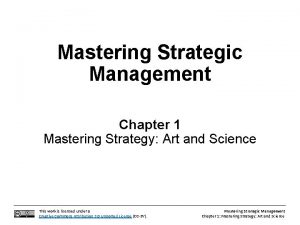 Mastering strategic management