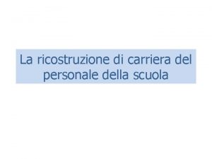 Cos'è la ricostruzione di carriera