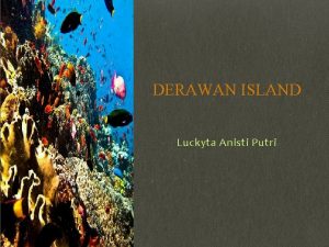 DERAWAN ISLAND Luckyta Anisti Putri Kepulauan Derawan adalah