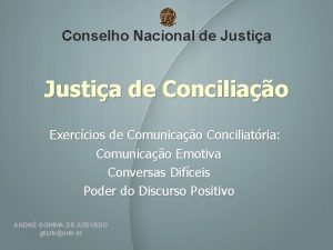 Conselho Nacional de Justia de Conciliao Exerccios de