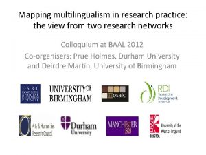 Mapping multilingualism in research practice the view from
