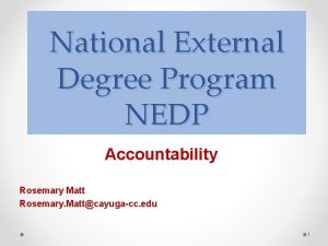 External degree program