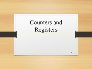 Counters shift registers