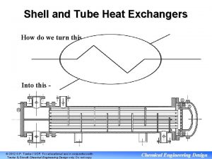 Shell and Tube Heat Exchangers How do we