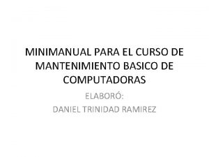 MINIMANUAL PARA EL CURSO DE MANTENIMIENTO BASICO DE