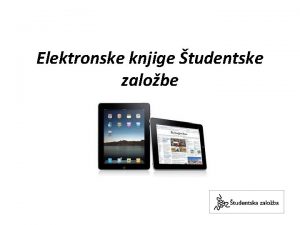 Elektronske knjige tudentske zalobe DOSTOPNOST Apple IStore s