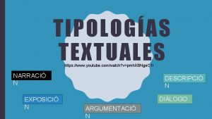 TIPOLOGAS TEXTUALES https www youtube comwatch vpmh XBNge