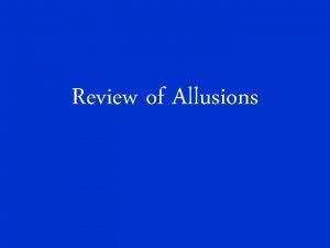 Allusion definition literature