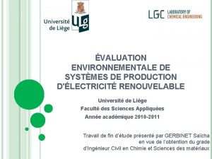 VALUATION ENVIRONNEMENTALE DE SYSTMES DE PRODUCTION DLECTRICIT RENOUVELABLE