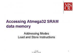 Accessing Atmega 32 SRAM data memory Addressing Modes