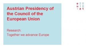 Austrian Presidency of the Council of the European