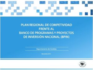Banco de programas y proyectos Banco de programas y proyectos