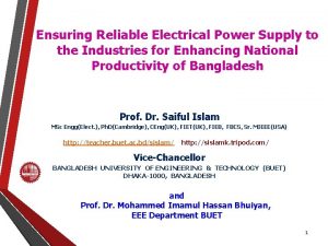 Ensuring Reliable Electrical Power Supply to the Industries